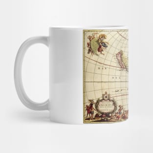 Antique Map of the Americas by Johannes De Ram Mug